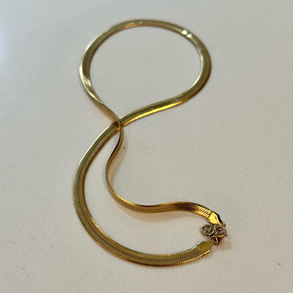 Mejuri Bold Herringbone Chain Necklace, 16 inches, Gold